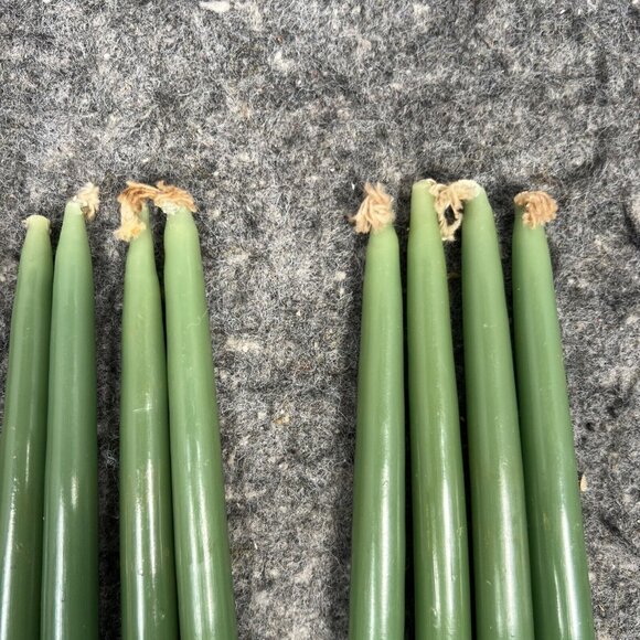 Vintage Dansk Designs France Olive Green 8" Taper Candles Set Of 8 Style 1818 -B - Picture 7 of 13